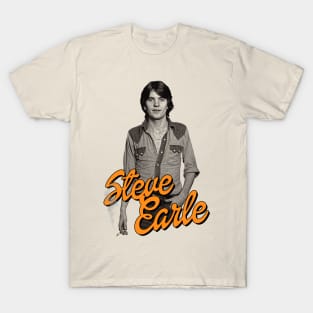 Steve Earle // Retro Folk Singer Songwriter Fan Art T-Shirt